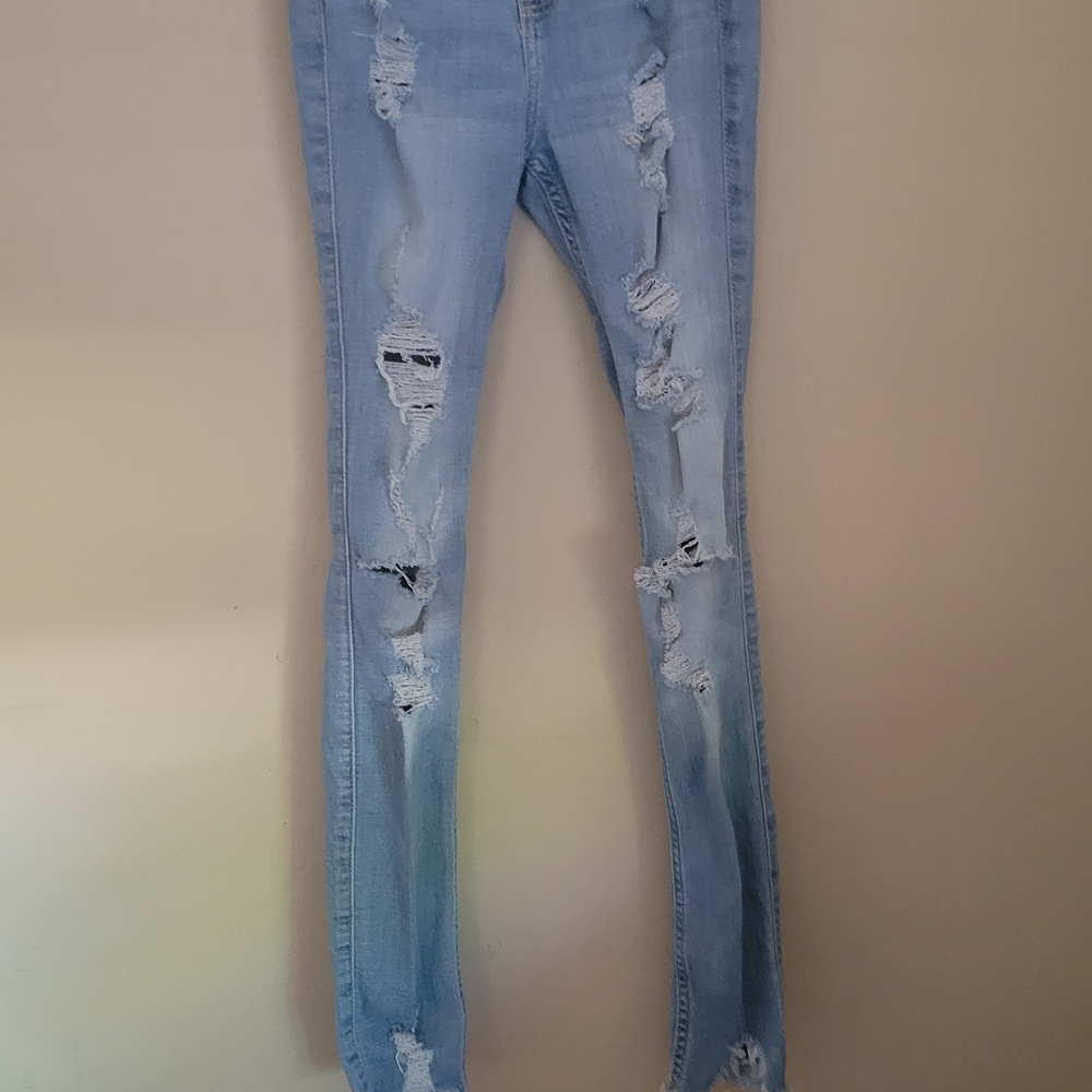 Hollister Light Blue Ripped Skinny Jeans